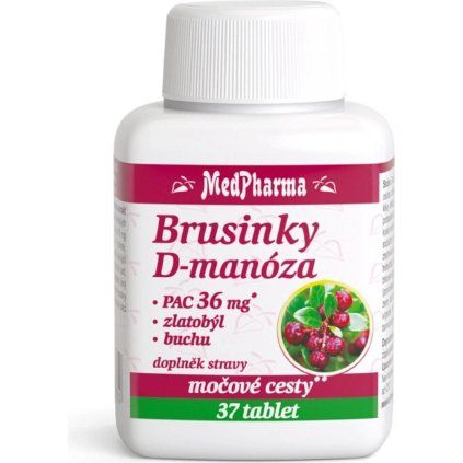 MedPharma Brusinky + D-manóza – Podpora močových cest, Lekarnaproradost.cz