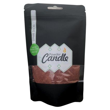 Barevná sypaná svíčka PowderCandle 100hodin – hnědý vosk