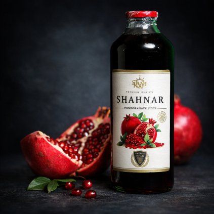 Shahnar 100% šťáva z granátového jablka přináší čistou ovocnou chuť bez přidaného cukru a konzervantů. Skvěle se hodí samotná, do smoothie, mocktailů i jako elegantní doplněk snídaně.